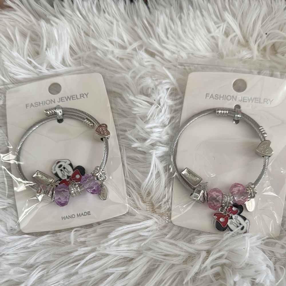 Fashion Jewelry Silver and Purple Charm Bracelet (B)